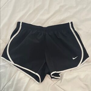 Nike Women's Black and White Athletic Shorts